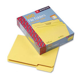 File Folders, 1/3 Cut Top Tab, Letter, Yellow, 100/Boxsmead 
