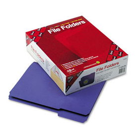 File Folders, 1/3 Cut, Reinforced Top Tab, Letter, Purple, 100/Box