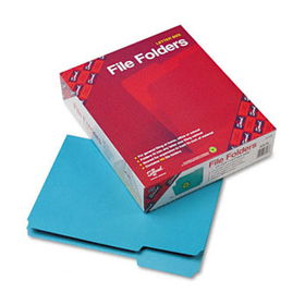 File Folders, 1/3 Cut Top Tab, Letter, Teal, 100/Boxsmead 