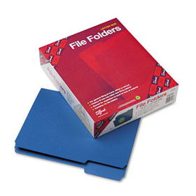 File Folders, 1/3 Cut Top Tab, Letter, Navy, 100/Boxsmead 