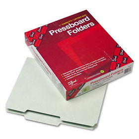 Recycled Folder, One Inch Expansion, 2/5 Top Tab, Letter, Gray Green, 25/Box