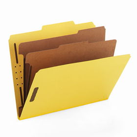 Pressboard Classification Folders, Letter, Six-Section, Yellow, 10/Boxsmead 