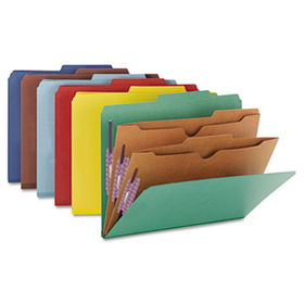 Pressboard Folders with Two Pocket Dividers, Letter, Six-Section, Red, 10/Boxsmead 