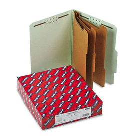3"" Expansion Classification Folders, Letter, Eight-Section, Gray-Green, 10/Box