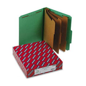 3"" Expansion Classification Folder, 2/5 Cut, Letter, Eight-Section, Green, 10/Bx