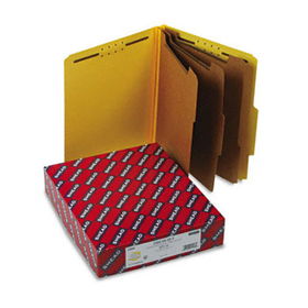 3"" Expansion Classification Folder, 2/5 Cut, Letter, 8-Section, Yellow, 10/Box