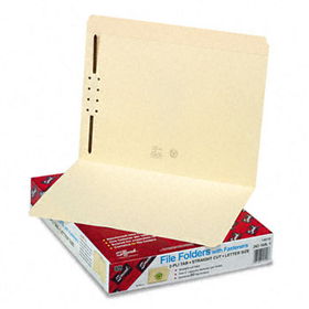 Folders, One Fastener, Straight Cut, Top Tab, Letter, Manila, 50/Box