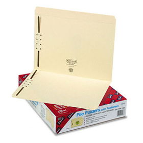 Folders, Two Fasteners, Straight Cut Top Tabs, Letter, Manila, 50/Box