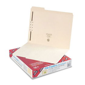 Folders, One Fastener, 1/3 Cut Assorted, Top Tab, Letter, Manila, 50/Box