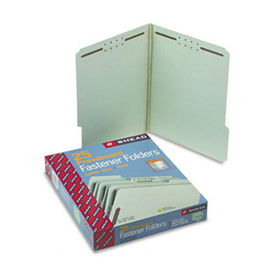 One Inch Expansion Fastener Folder, 1/3 Top Tab, Letter, Gray Green, 25/Boxsmead 