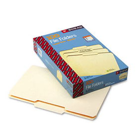File Folders, 1/3 Cut Second Position, One-Ply Top Tab, Legal, Manila, 100/Box