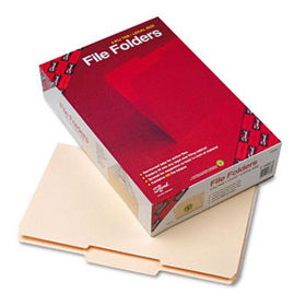File Folder, 1/3 Cut Second Position, Reinforced Top Tab, Legal, Manila, 100/Box
