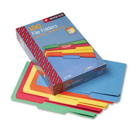 File Folders, 1/3 Cut Top Tab, Legal, Assorted Colors, 100/Boxsmead 