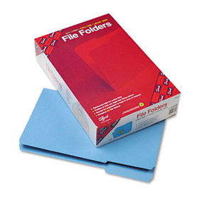 File Folders, 1/3 Cut, Reinforced Top Tab, Legal, Blue, 100/Boxsmead 