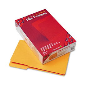 File Folders, 1/3 Cut, Reinforced Top Tab, Legal, Goldenrod, 100/Box