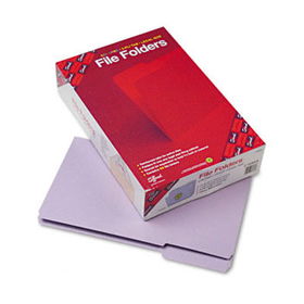 File Folders, 1/3 Cut, Reinforced Top Tab, Legal, Lavender, 100/Box