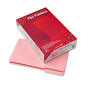 File Folders, 1/3 Cut, Reinforced Top Tab, Legal, Pink,100/Box