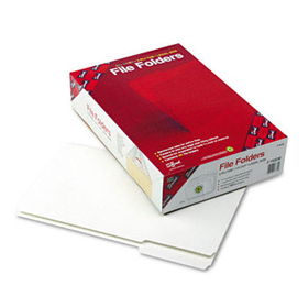 File Folders, 1/3 Cut, Reinforced Top Tab, Legal, White, 100/Box