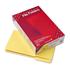 File Folders, 1/3 Cut, Reinforced Top Tab, Legal, Yellow, 100/Box
