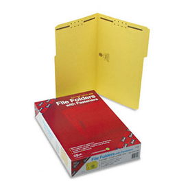 Folders, Two Fasteners, 1/3 Cut Assorted, Top Tab, Legal, Yellow, 50/Boxsmead 