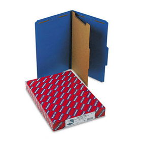 Pressboard Classification Folders, Legal, Four-Section, Dark Blue, 10/Boxsmead 