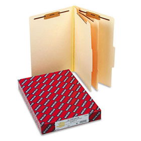 Manila Classification Folders with 2/5 Right Tab, Legal, Six-Section, 10/Box