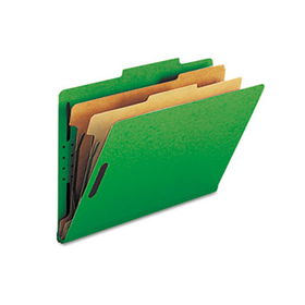 Pressboard Classification Folders, Legal, Six-Section, Green, 10/Boxsmead 
