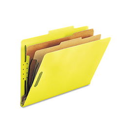 Pressboard Classification Folders, Legal, Six-Section, Yellow, 10/Boxsmead 