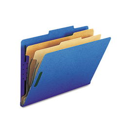 Pressboard Classification Folders, Legal, Six-Section, Dark Blue, 10/Boxsmead 