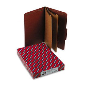 Pressboard Classification Folders wSelf Tab, Legal, Six-Section, Red, 10/Boxsmead 
