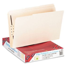 Folders, One Fastener, 1/3 Cut Assorted, Top Tab, Legal, Manila, 50/Box