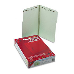 Two Inch Expansion Fastener Folder, 1/3 Top Tab, Legal, Gray Green, 25/Box