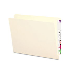 Folders, Straight Cut, Reinforced End Tab, Letter, Manila, 100/Boxsmead 