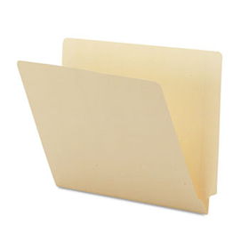 100% Recycled End Tab Folders, Reinforced Tab, Letter Size, Manila, 100/Box