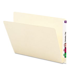 Folders, Straight Cut, Single-Ply Extended End Tab, Letter, Manila, 100/Boxsmead 