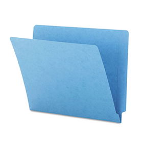 Colored File Folders, Straight Cut, Reinforced End Tab, Letter, Blue, 100/Boxsmead 