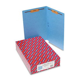 Two-Inch Capacity Fastener Folders, Straight Tab, Legal, Blue, 50/Box
