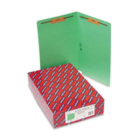 Two-Inch Capacity Fastener Folders, Straight Tab, Legal, Green, 50/Boxsmead 