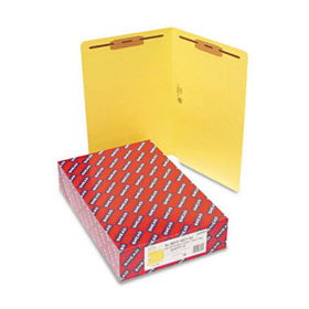 Two-Inch Capacity Fastener Folders, Straight Tab, Legal, Yellow, 50/Box