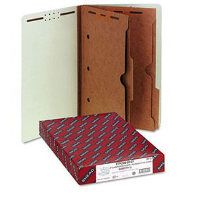 Pressboard End Tab Classification Folders, Pockets, Legal, Six-Section, 10/Boxsmead 