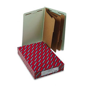 Pressboard End Tab Classification Folder, Legal, 8-Section, Gray-Green, 10/Boxsmead 