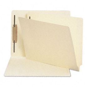 Antimicrobial One-Fastener End Tab Folder, Letter, 11 Point Manila, 50/Box
