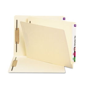Antimicrobial Two-Fastener End Tab Folder, Letter, 11 Point Manila, 50/Box