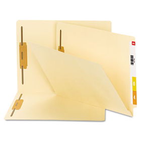 B Style Fastener File Folders, Straight Tab, Letter, Manila, 50/Box
