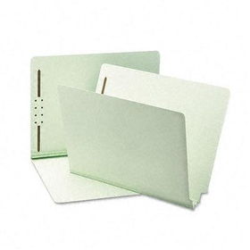 Smead 34710 - Pressboard Folder, 2 Expansion, 1 Fastener, End Tab, Letter, Gray Green, 25/Box