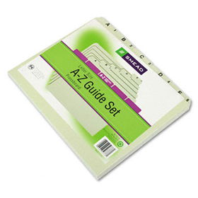Recycled Top Tab File Guides, Alpha, 1/5 Tab, Pressboard, Letter, 25/Setsmead 