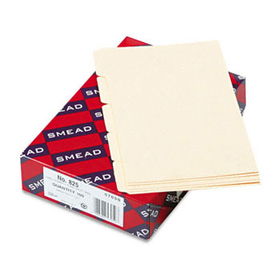 Self-Tab Card Guides, Blank, 1/5 Tab, Manila, 5 x 8, 100/Boxsmead 