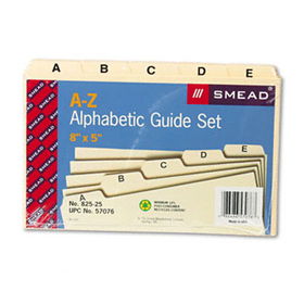 Self-Tab Card Guides, Alpha, 1/5 Tab, Manila, 5 x 8, 25/Setsmead 