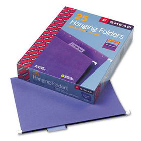 Hanging File Folders, 1/5 Tab, 11 Point Stock, Letter, Purple, 25/Boxsmead 