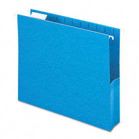 2"" Capacity Closed Side Flexible Hanging File Pockets, Letter, Sky Blue, 25/Boxsmead 